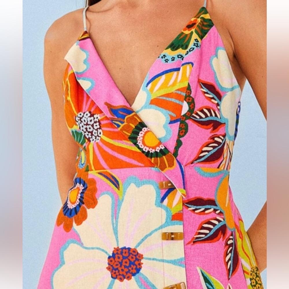 NWTS- Farm Rio Full Garden Mini Dress: XXS